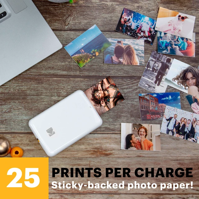 Alt view image 5 of 5 - Kodak Step Printer Zero Ink Technology Wireless Mobile Photo Printer for Any Bluetooth or NFC Smart Device (White) Sticker Edition, 2x3 (RODMP20KIT9W)