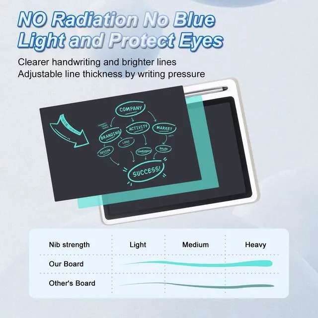 Alt view image 3 of 6 - 10inch LCD Writing Tablet Electronic Notepad Doodle Board with Case | Reusable Digital Writing Pad OffWhite Leather Protective Case for Adults at Home Office Bussiness