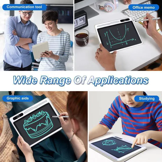 Alt view image 6 of 6 - 10inch LCD Writing Tablet Electronic Notepad Doodle Board with Case | Reusable Digital Writing Pad OffWhite Leather Protective Case for Adults at Home Office Bussiness
