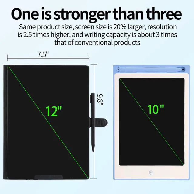 Alt view image 7 of 7 - 12 Inch Rechargeable LCD Writing Tablet with Cover Adults | Electronic Writing Drawing Pads Full Screen Digital Scratchpad Full Screen Digital Scratchpad for Office Meeting Memo