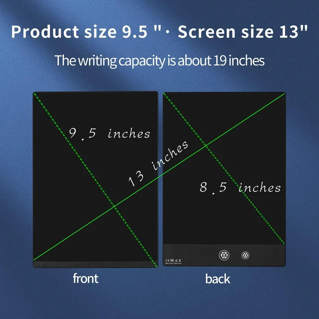 Alt view image 5 of 6 - LCD Writing Tablet Double-Sided 9.5 and 8.5 Electronic Drawing Board | Ultra-Slim Digital Notepad 2 Sides Screen Fine Lines Erasable Reusable Digital Scratchpad for Home Office Meeting Memo