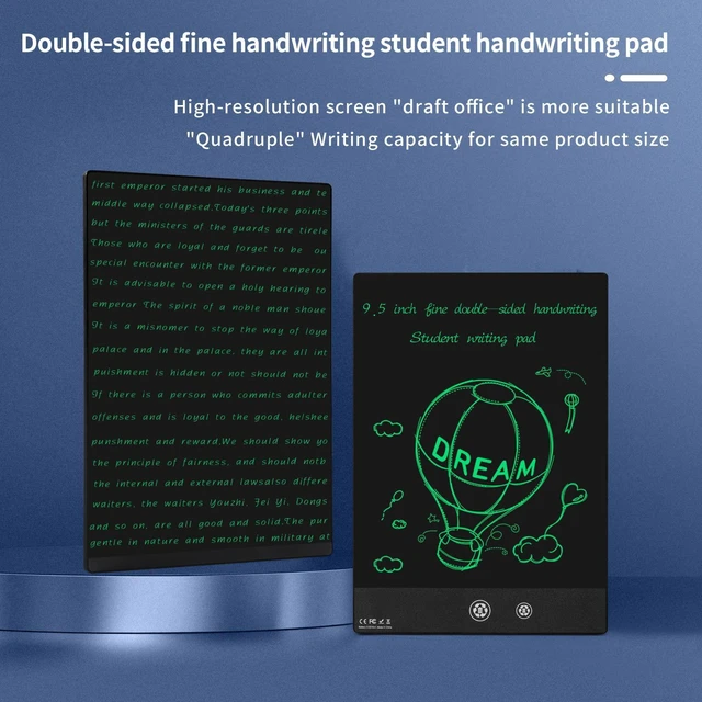 Alt view image 6 of 6 - LCD Writing Tablet Double-Sided 9.5 and 8.5 Electronic Drawing Board | Ultra-Slim Digital Notepad 2 Sides Screen Fine Lines Erasable Reusable Digital Scratchpad for Home Office Meeting Memo