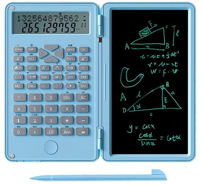 Main image of Scientific Calculator with Writing Tablet Foldable Financial Calculator | Desk Portable Basic Calculator with Notepad and Stylus, Professional Standard Calculato for Office, School, Home & Basic
