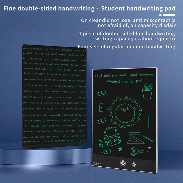 Alt view image 3 of 6 - LCD Writing Tablet 2 Sides Screen Erasable Reusable 11.5inch and 10.5inch Electronic Drawing Pads Portable Scratchpad for Kids Adults Home Office
