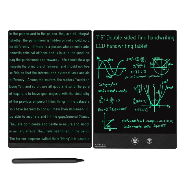 Alt view image 6 of 6 - LCD Writing Tablet 2 Sides Screen Erasable Reusable 11.5inch and 10.5inch Electronic Drawing Pads Portable Scratchpad for Kids Adults Home Office