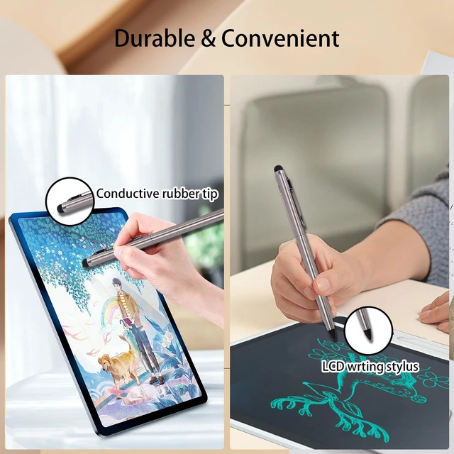 Alt view image 4 of 6 - 2pcs Replacement Stylus Drawing Pens for LCD Writing Tablet Metal Stylus Pens for 8Inch10Inch Drawing Tablet Memo Doodle Board