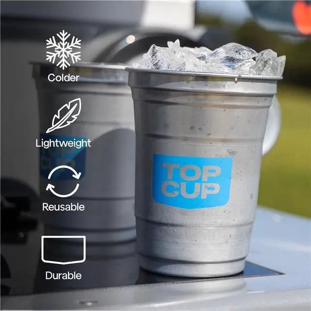 Alt view image 2 of 7 - Top Cup Aluminum Party Cups, Stealth Design, 20oz, 20 Count | Made in the USA, Colder, Durable, Reusable, Recycleable, Dishwasher Safe