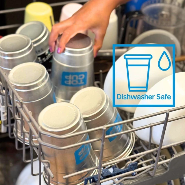 Alt view image 3 of 7 - Top Cup Aluminum Party Cups, Stealth Design, 20oz, 20 Count | Made in the USA, Colder, Durable, Reusable, Recycleable, Dishwasher Safe