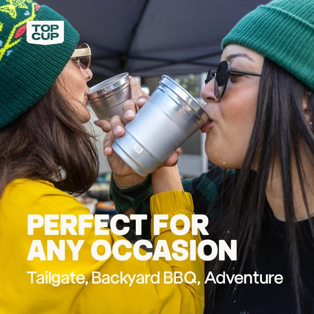 Alt view image 5 of 7 - Top Cup Aluminum Party Cups, Stealth Design, 20oz, 20 Count | Made in the USA, Colder, Durable, Reusable, Recycleable, Dishwasher Safe