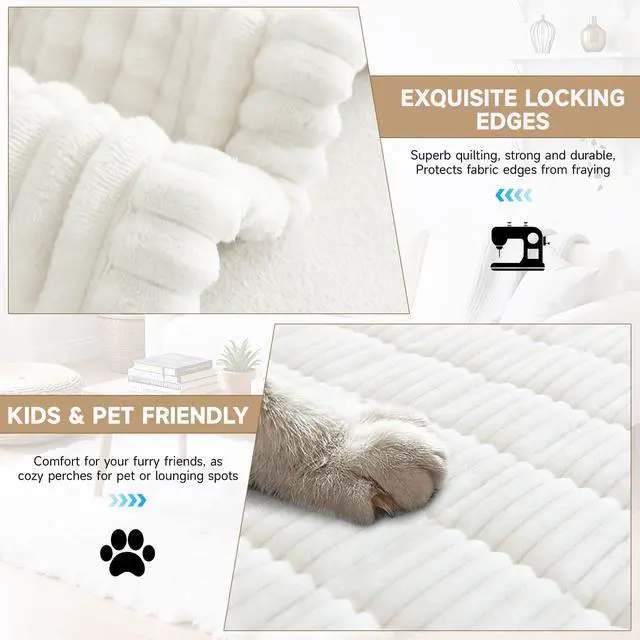 Alt view image 5 of 7 - Couch Covers for Dogs Washable, Non Slip Loveseat Pet Sofa Protector | Cream, 23.6" x 47.2", Soft Fuzzy Plush, All Seasons, Pet Friendly Furniture Protector, Breathable, Thick Wear-Resistant
