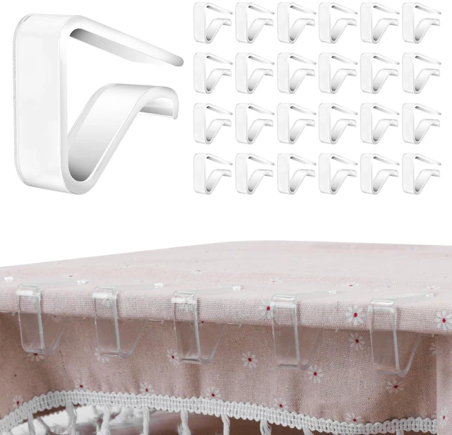 Main image of 24 PCS Clear Tablecloth Clips Holder Securing Outdoor & Indoor Table Cloth | Windproof & Waterproof & Durable & Transparent Plastic Table Cover Clamp for Party, Picnic,Wedding,Camping,Christmas Large