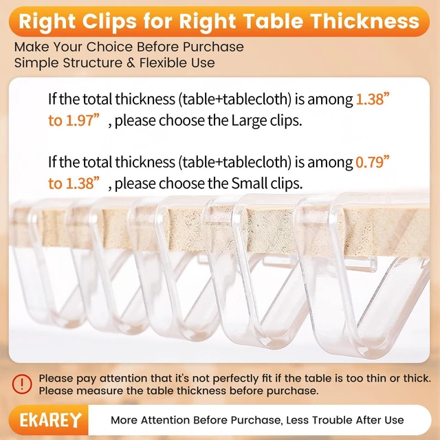 Alt view image 5 of 7 - 24 PCS Clear Tablecloth Clips Holder Securing Outdoor & Indoor Table Cloth | Windproof & Waterproof & Durable & Transparent Plastic Table Cover Clamp for Party, Picnic,Wedding,Camping,Christmas Large