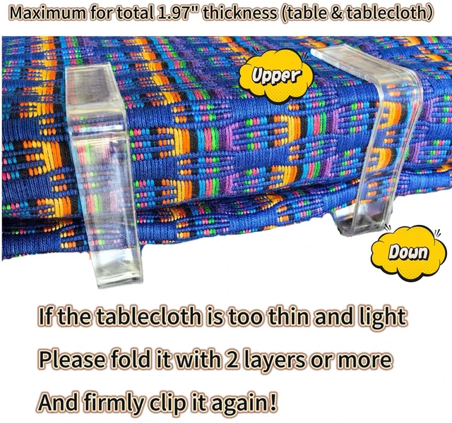 Alt view image 7 of 7 - 24 PCS Clear Tablecloth Clips Holder Securing Outdoor & Indoor Table Cloth | Windproof & Waterproof & Durable & Transparent Plastic Table Cover Clamp for Party, Picnic,Wedding,Camping,Christmas Large