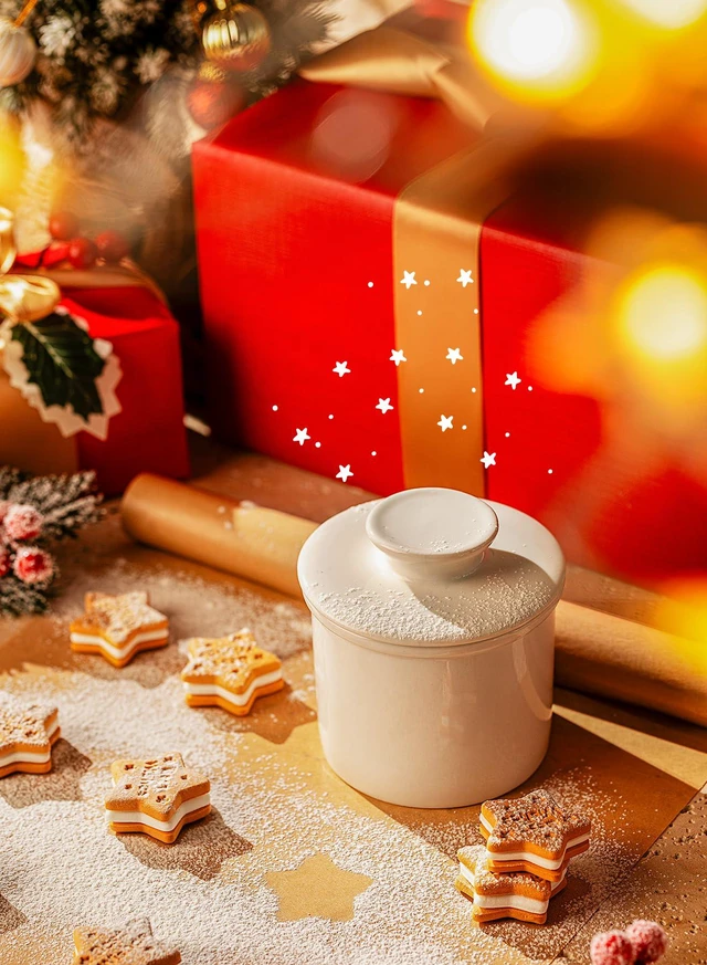 Alt view image 3 of 7 - French Butter Dish - Butter Crock for Counter with Water Line for Fresh Spreadable Butter - French Butter Keeper with Lid - Housewarming Gift For The One Who Has It All - White