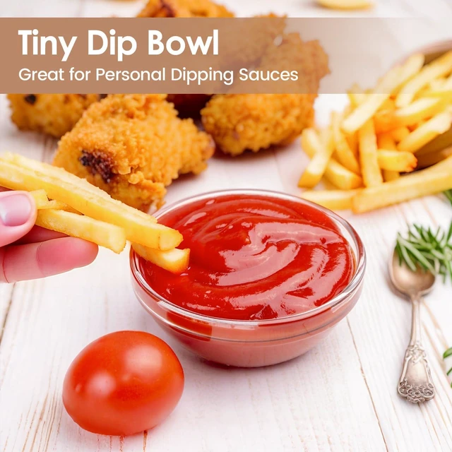 Alt view image 3 of 7 - 3.5in 4oz Small Glass Bowls, Mini Glass Containers, Ramekins, Prep, Pinch Bowl, Stackable Condiment Containers, for Prep, Dips, Nuts, Snacks, Candy Meal Prep Bowls, Dessert Bowls