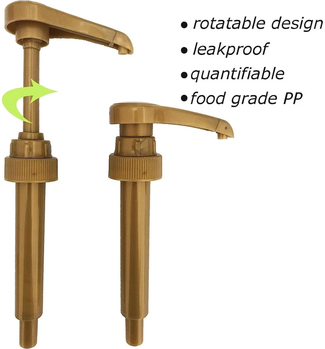 Alt view image 4 of 7 - Syrup Pump Compatible with Torani, DaVinci and Skinny (Set of 2) - fits bottles (25.4 oz-750ml) (Gold)