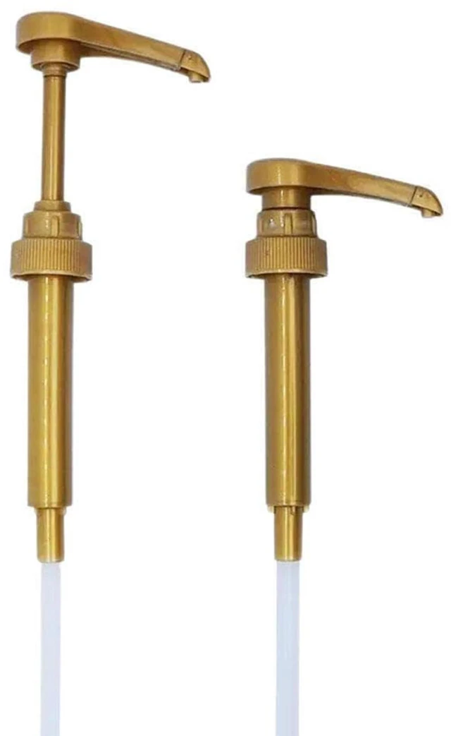 Alt view image 3 of 7 - Syrup Pump Compatible with Torani, DaVinci and Skinny (Set of 2) - fits bottles (25.4 oz-750ml) (Gold)