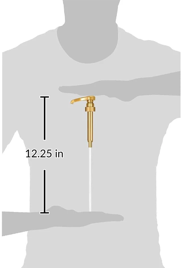 Alt view image 6 of 7 - Syrup Pump Compatible with Torani, DaVinci and Skinny (Set of 2) - fits bottles (25.4 oz-750ml) (Gold)