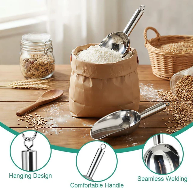 Alt view image 7 of 7 - 6 Oz Upgraded & Thickened Stainless Steel Ice Scoop, Kitchen Ice Scooper | For Ice Maker, Freezer, Ice Bucket, Bar, Wedding, Pet Food - Sturdy, Rust-Resistant, Dishwasher-Safe by