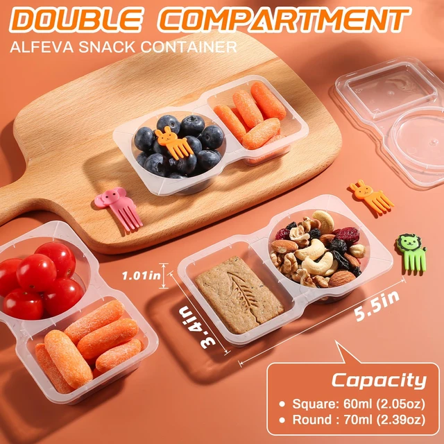 Alt view image 3 of 6 - 24 Pcs Reusable Snack Containers with Lids Portion control, Camping Essentials,Meal Prep Containers for Kids adults On the Go Meals, 10 Forks, Snack Pack Containers for Travel
