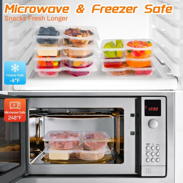 Alt view image 6 of 6 - 24 Pcs Reusable Snack Containers with Lids Portion control, Camping Essentials,Meal Prep Containers for Kids adults On the Go Meals, 10 Forks, Snack Pack Containers for Travel