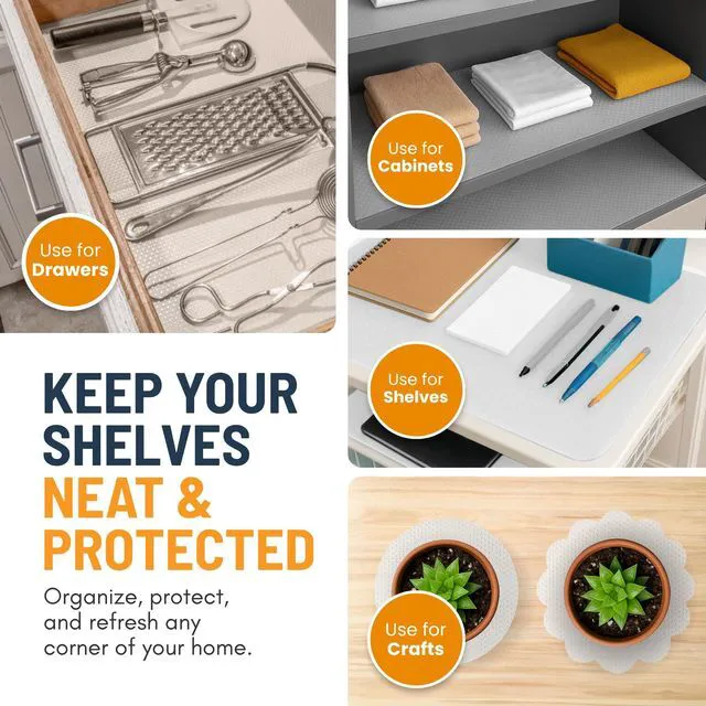 Alt view image 7 of 7 - Refrigerator Liners for Shelves (8 Pack) by Non-Adhesive Drawer and Shelf Liner, BPA-Free Fridge Mats for Kitchen & Cabinets, Easy to Clean, Ideal Household Essentials (Clear)