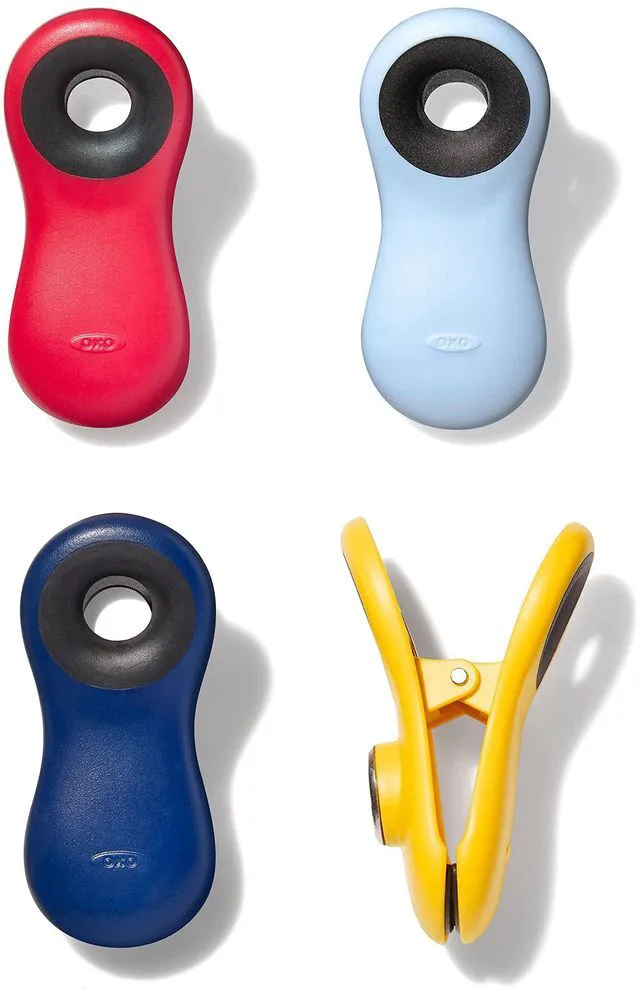 Main image of Good Grips 4-Piece All-Purpose Magnetic Clips Set- Multicolor | Secure Grip for Pantry Stoarge, Office Supplies, Ideal for Snacks, Towels and Notepads