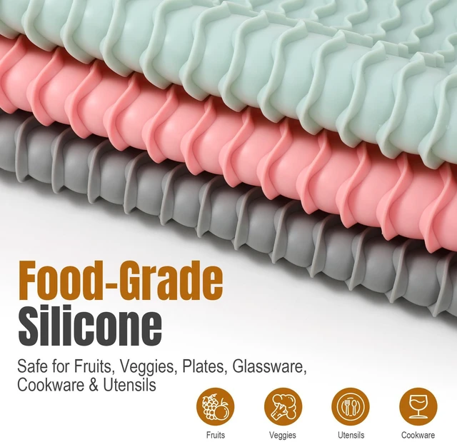 Alt view image 5 of 7 - 2 Pack Silicone Dish Drying Mat for Kitchen Counter Shower Caddy Rack Waterproof Under Sink Placemats Trivets Coffee Bar Accessories Utensil Holder Essentials Home Dining Decor Must Haves 2026