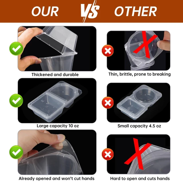 Alt view image 3 of 7 - Reusable Snack Containers with Lids, Snack Containers, 20-Pack Snack Pack Containers, meal prep containers Double Compartment, Container Portion Control for On the Go Travel Essentials