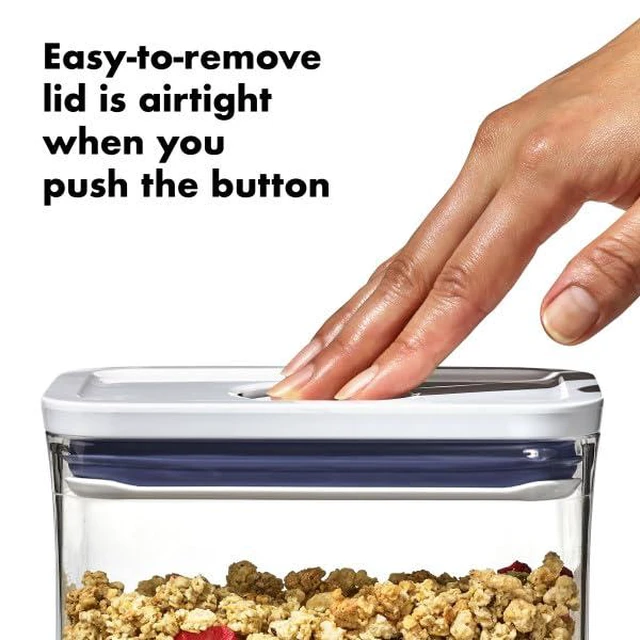 Alt view image 4 of 7 - Good Grips POP Container, Airtight Food Storage for Pantry, 1.7 Qt | Airtight Container for Coffee Beans, Sugar, Rice, One-Push Lid, Stackable, Dishwasher Safe, Rectangle Shape