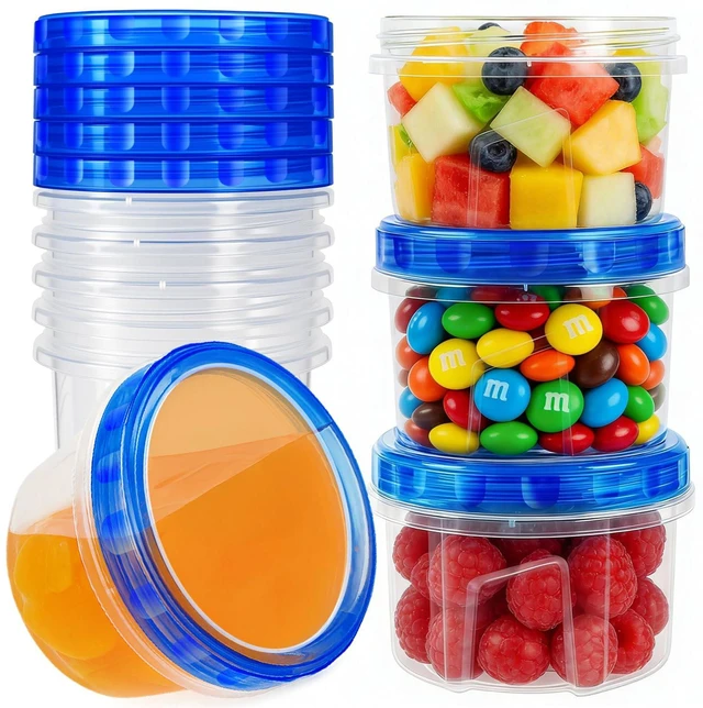 Main image of 10 Pack 17oz Small Freezer Food Storage Containers with Twist Top Lids | BPA-Free Reusable Plastic Food Containers with Screw on Lids for Meal Prep, Soup, Snacks, Leftovers, Yogurt & Small Portions