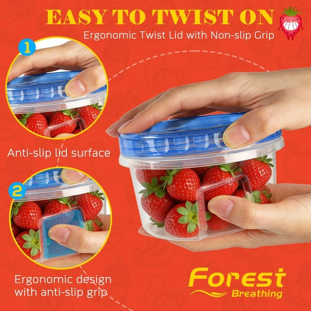 Alt view image 6 of 7 - 10 Pack 17oz Small Freezer Food Storage Containers with Twist Top Lids | BPA-Free Reusable Plastic Food Containers with Screw on Lids for Meal Prep, Soup, Snacks, Leftovers, Yogurt & Small Portions