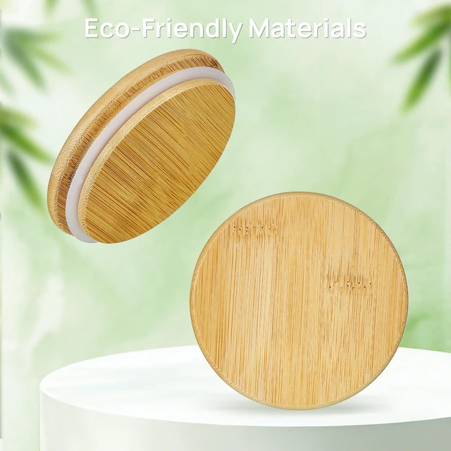 Alt view image 6 of 6 - 74oz/27oz/20oz Glass Food Jars with Airtight Bamboo Lids, 3 Pack | Glass Pantry Storage Containers for Pasta, Nuts, Coffee Beans, Cereal, Canisters Set for Pantry Organization, BPA Free
