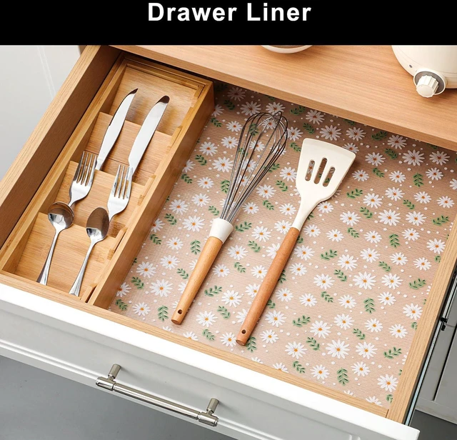 Alt view image 3 of 7 - Shelf Liner Non-Adhesive EVA Cabinet & Drawer Liner 11.8" x 120" | Premium Waterproof Shelf Paper with Modern Pattern Durable Floral Cabinet Mat for Kitchen Easy to Cut
