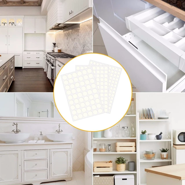 Alt view image 6 of 6 - 290PCS Adhesive Screw Hole Cover Stickers, 3 Size - 12 mm/15 mm/21 mm White Self-Adhesive Screw Hole Stickers for Wood Cabinets, Drawer, Wardrobe, Table - Easy Installation & Good Adhesive Strength