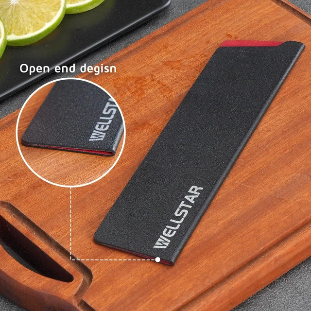 Alt view image 5 of 7 - Knife Edge Guards 8 Inch, Universal Blade Covers, BPA Free ABS Protective Blade Sheaths, Non-Scratch Felt Lining Kitchen Knives Covers (Knives not included)
