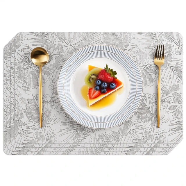 Main image of Indoor/Outdoor Washable Vinyl Faux Leather Placemats, Set of 4
