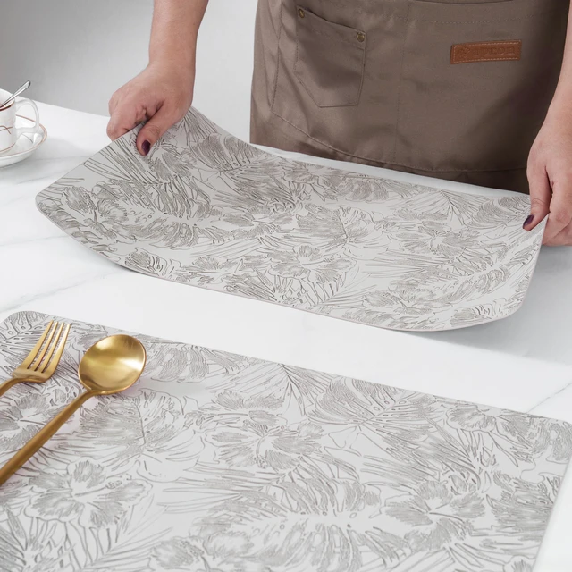 Alt view image 5 of 7 - Indoor/Outdoor Washable Vinyl Faux Leather Placemats, Set of 4