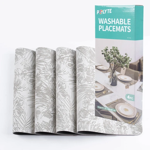 Alt view image 7 of 7 - Indoor/Outdoor Washable Vinyl Faux Leather Placemats, Set of 4