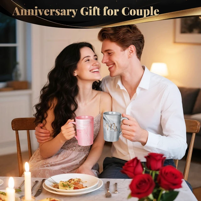 Alt view image 5 of 7 - Wedding Gifts for Couples 2026, Mr and Mrs 13.19 Oz Coffee Mugs | Christmas Gift for Couples Newlyweds Husband Wife His and Hers Couples Gift Bride to Be Bridal Shower Engagement Anniversary