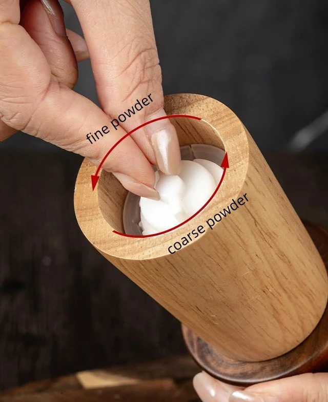 Alt view image 2 of 7 - Wood Pepper Mill,Acacia Wood Grinder,Mushroom Manual Salt and Pepper Mills, Refillable Spice Tools,Seasoning Mill Adjustable Coarseness Fine to Coarse,Spice Grinder (Mushroom)
