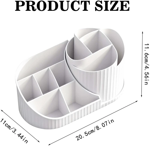Alt view image 2 of 7 - Rotating Makeup Brush Holder Organizer,11 Slots Spinner Makeup Organizer | Cosmetic Storage for Dersser, Dorm, Bathroom Countertop, Cosmetic Display Case for Lipstick, Skincare, Brushes, Eyeshadow