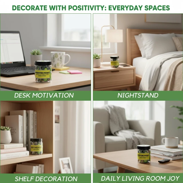 Alt view image 6 of 7 - 60 Positive Pickle Cards Jar, Birthday Gifts for Women, Teens, Adults, Back to School Gift, White Elephant Gifts, Stocking Stuffers, Teen Girl Gifts Trendy Stuff