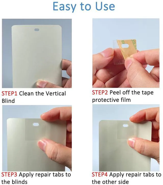 Alt view image 4 of 5 - 60 PCS Vertical Blind Repair Tabs Kit Clear Fixer Verticle Blinds Snap in Replacement Slats Parts Panels