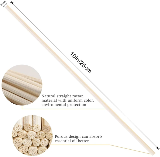 Alt view image 3 of 7 - 100PCS Reed Diffuser Sticks, Refill Replacement for Aroma Fragranc (100, Primary Color)
