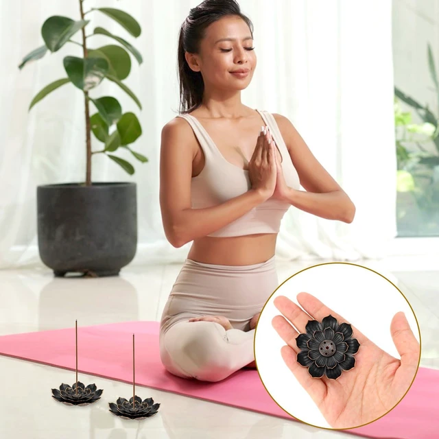 Alt view image 6 of 7 - 6 Pieces Incense Holder Lotus Incense Stick Holder Burner for Home Fragrance Yoga Sauna SPA Vintage Flower Shaped Multihole Holders for Stick