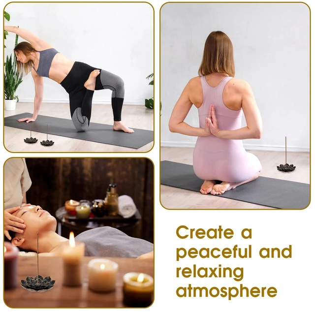 Alt view image 7 of 7 - 6 Pieces Incense Holder Lotus Incense Stick Holder Burner for Home Fragrance Yoga Sauna SPA Vintage Flower Shaped Multihole Holders for Stick