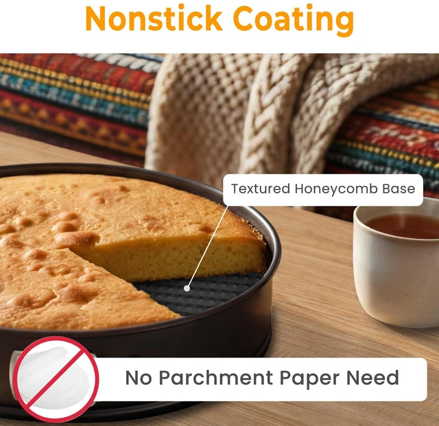 Alt view image 2 of 7 - 6 Inch Springform Pan, Nonstick, Leakproof Design | Oven-Safe Up to 500°F, Removable Bottom for Easy Release, Professional Round Cheesecake Pan for Baking