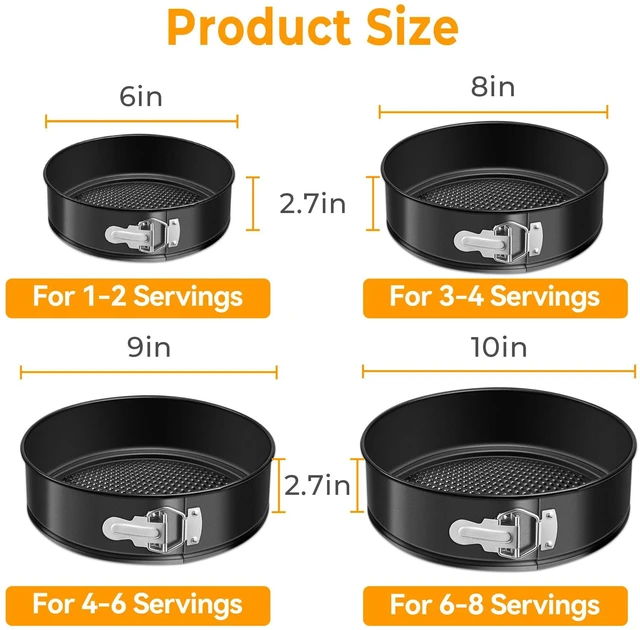 Alt view image 6 of 7 - 6 Inch Springform Pan, Nonstick, Leakproof Design | Oven-Safe Up to 500°F, Removable Bottom for Easy Release, Professional Round Cheesecake Pan for Baking