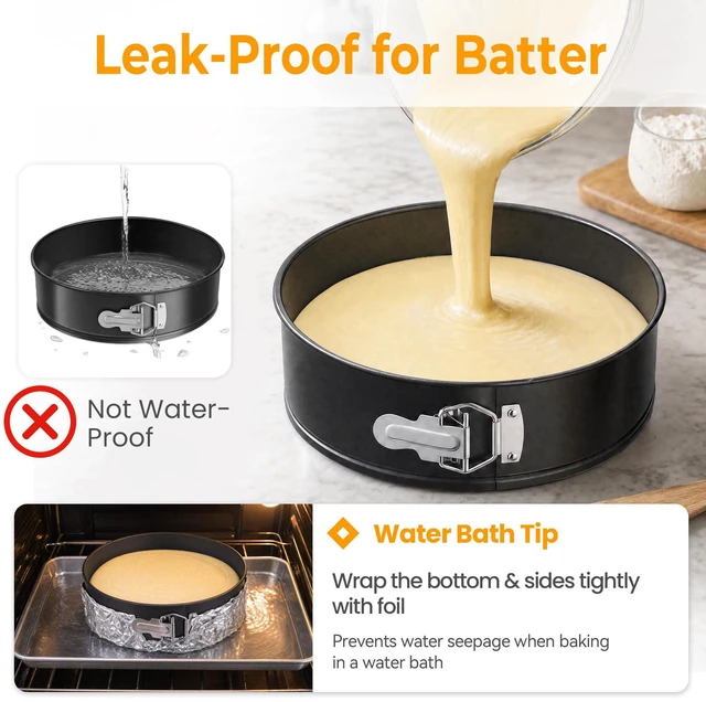 Alt view image 4 of 7 - 6 Inch Springform Pan, Nonstick, Leakproof Design | Oven-Safe Up to 500°F, Removable Bottom for Easy Release, Professional Round Cheesecake Pan for Baking
